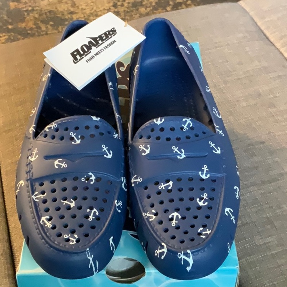 Blue Anchor Print Women's Shoes by
